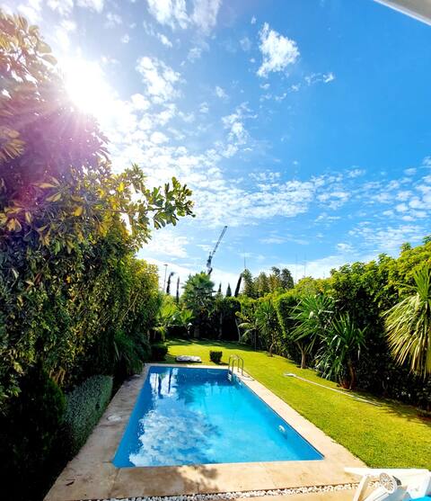 Beachfront villa with pool