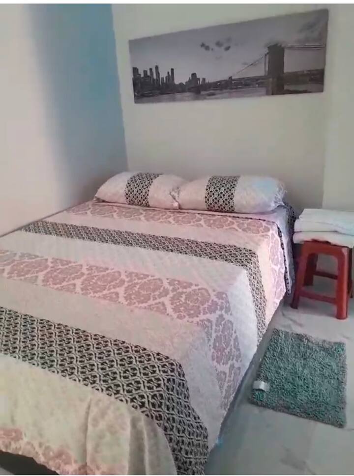 Main bedroom with comfortable nest bed, TV and a large closed, 