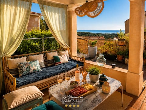 Successful Airbnb property: Charming 4-star Ramatuelle with sea view & private pool in Ramatuelle