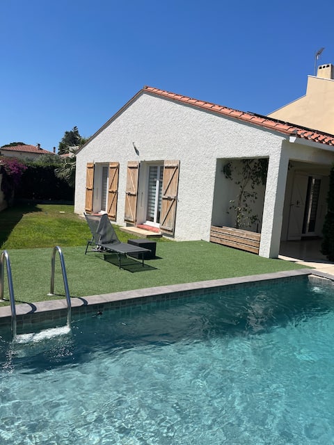 Single-story villa with pool