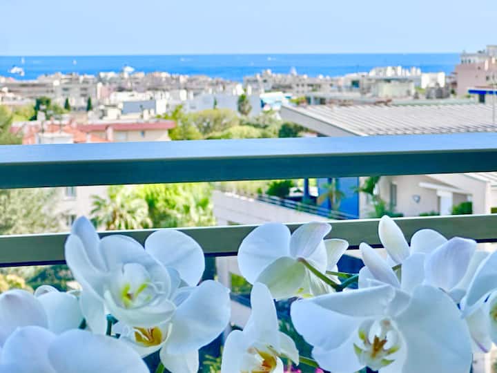 Dernier éTage, Vue Mer, Terrasse, Piscine, Plage - Juan-les-Pins