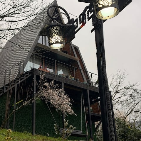 Magical A-Frame Getaway with Panoramic Forest View