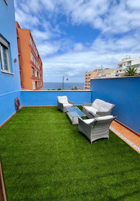 Beachfront apartment with a large terrace