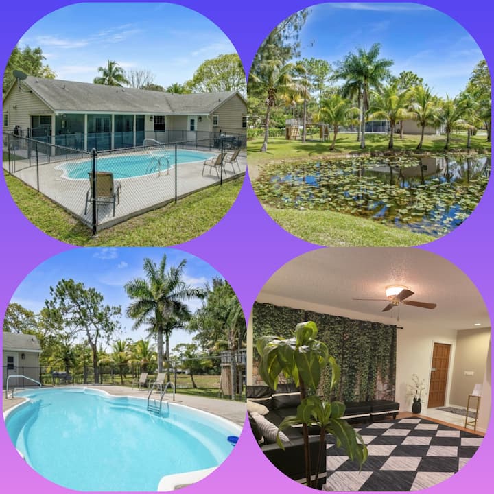 Private Acre Retreat | Spacious, Peaceful Getaway - Royal Palm Beach, FL