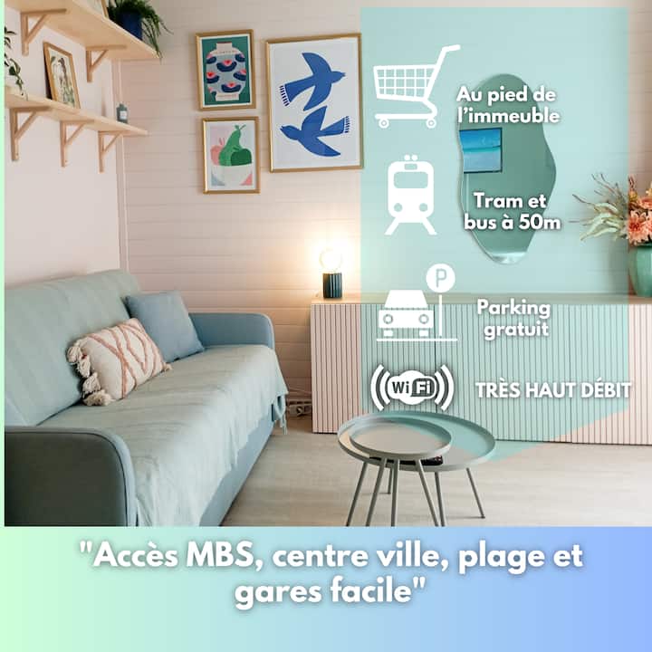 T1+ Parking Gratuit 13mn Centre Ville Tram&bus 50m - 蒙彼利埃