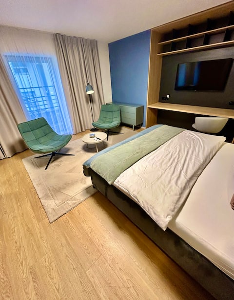 Successful Airbnb property: Business apartment with balcony in the center of Brno in Jihomoravský