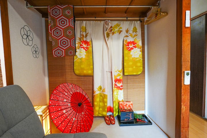 着物や小物を中心とした和のフォトスペースです。
