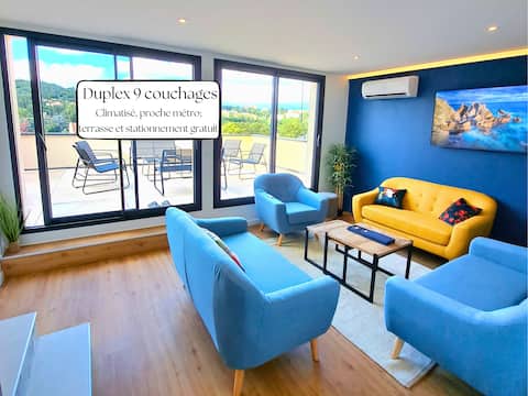 Duplex 9 pax - air-conditioned terrace & view