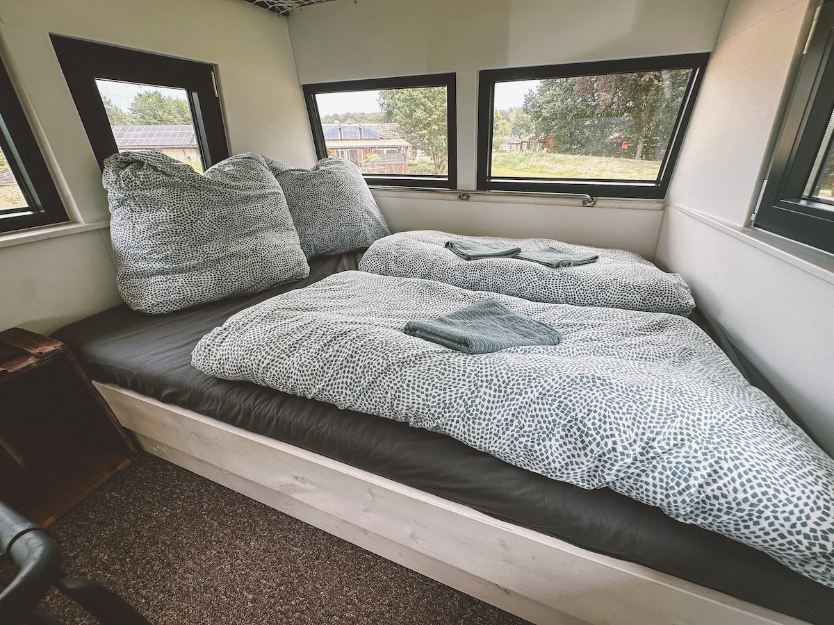Bedroom 1 is located in the vehicle front. 
Enjoy a great panoramic view in the morning.