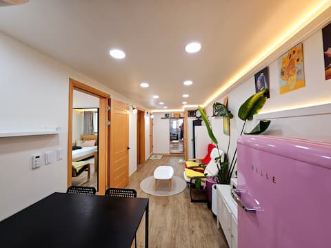 2 Rooms and Living Room, UNICEF Center, 40% Discount for Long Stay, Byeongjeom Station, Dongtan, Sam