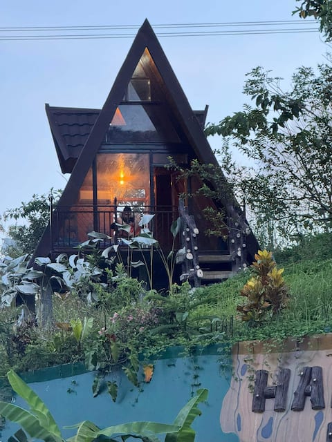A nature overlooking cabin