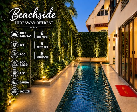 Beachside Hideaway Retreat /Pool/Sauna/Jacuzzi