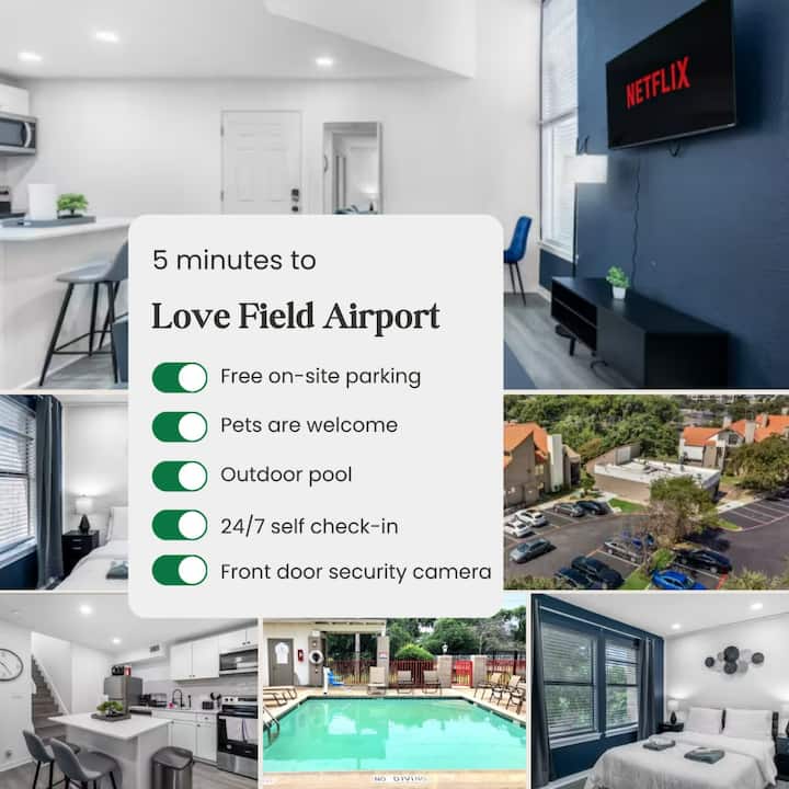 5 Min To Love Field | Gated+guard | 2br | Parking - Dallas, TX