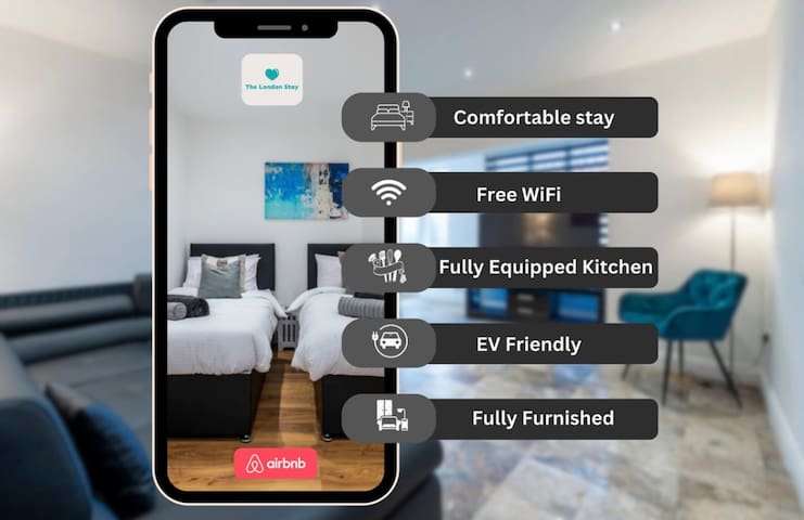 30%Off|4BdHs|London|Sleeps7|FreeParking|SuperKings