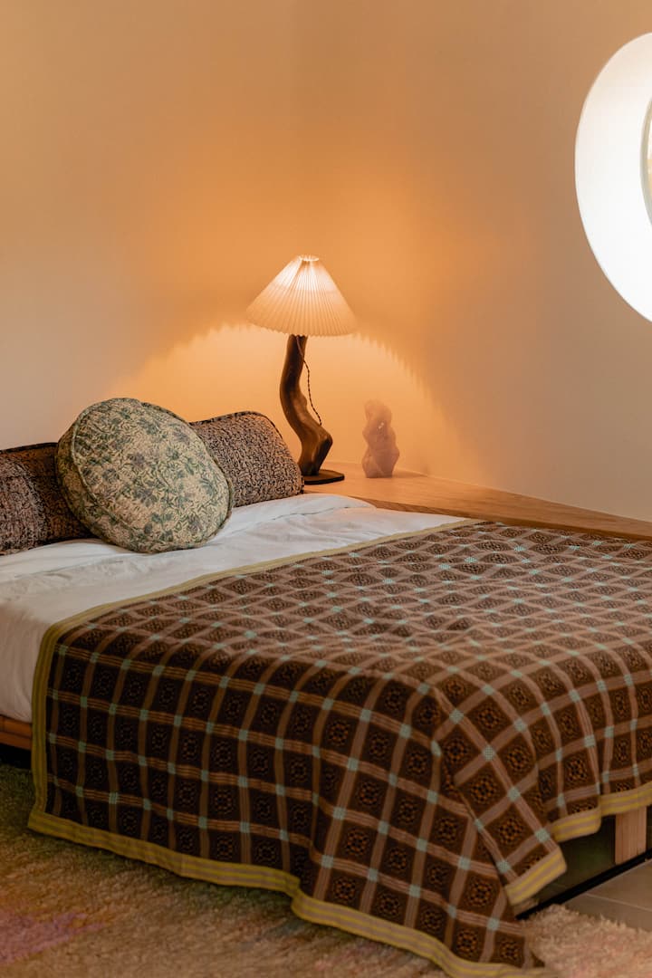 the hot tub room's bed