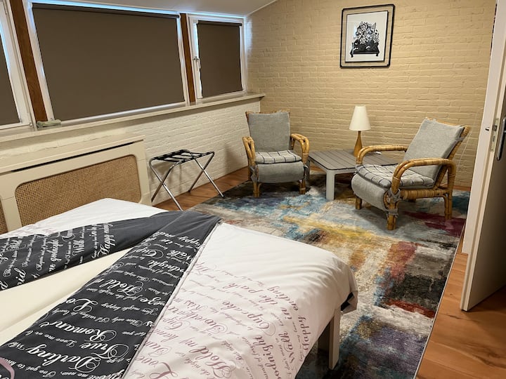 Bedroom with entrance to bathroom