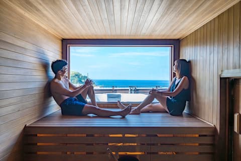 Private sauna with speakers/large jacuzzi/rain BBQ available/roofed terrace/dogs ok/AKESUKE à