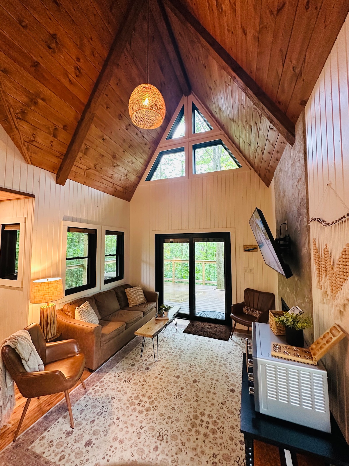 Captain's Canopy — Vaulted A-frame living space.