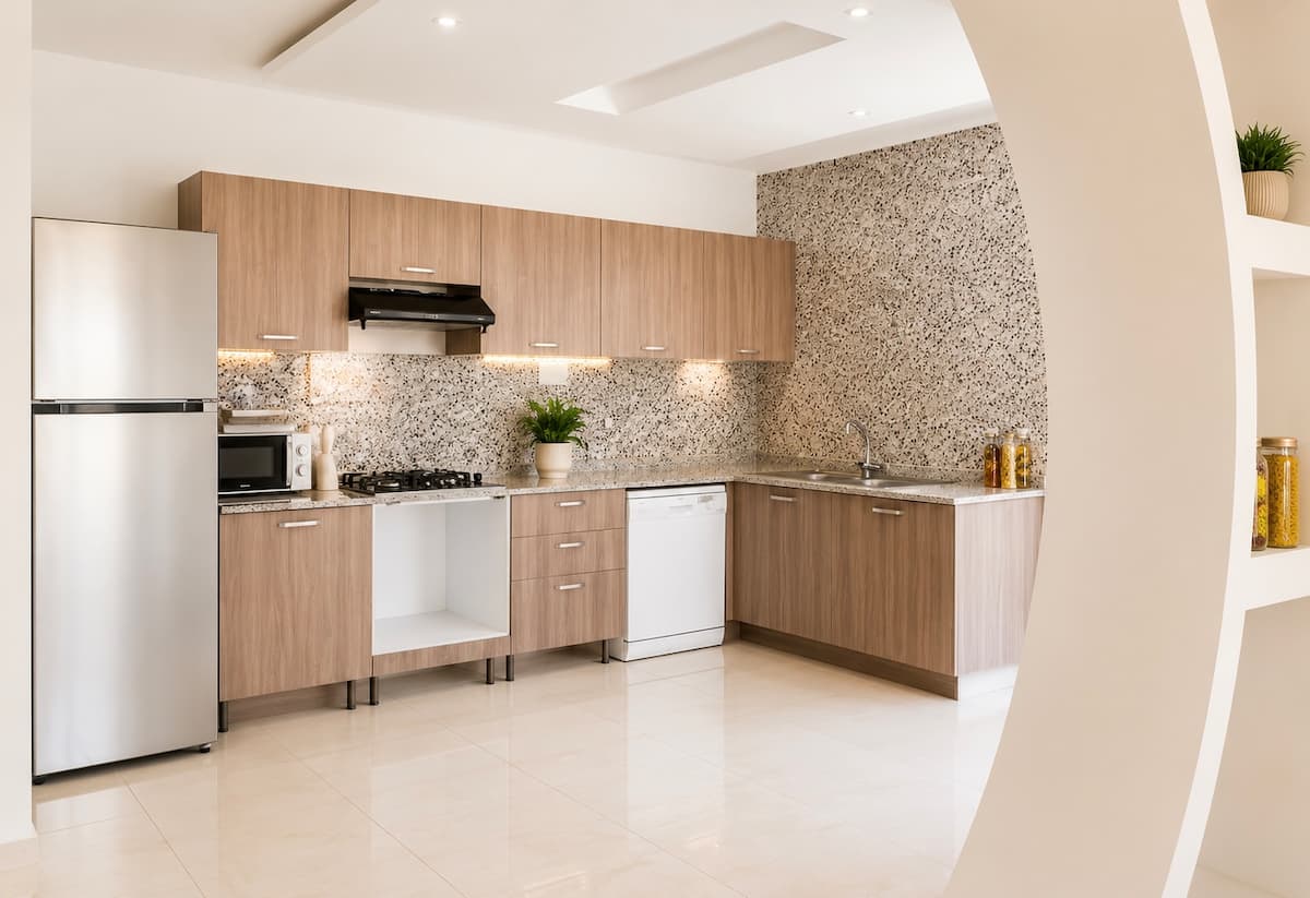 Appartement 4 chambres — idéal grandes familles, vue piscine — Cuisine