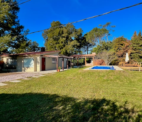 House in the forest with heated pool and barbecue