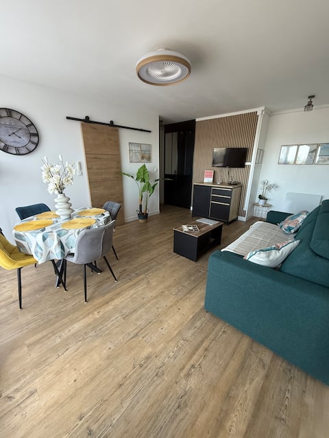 Top performing Airbnb: Beach cocoon apartment with balcony and sea view in Calais