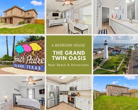 Grand Twin Oasis | 6BR Near Beach & Attractions