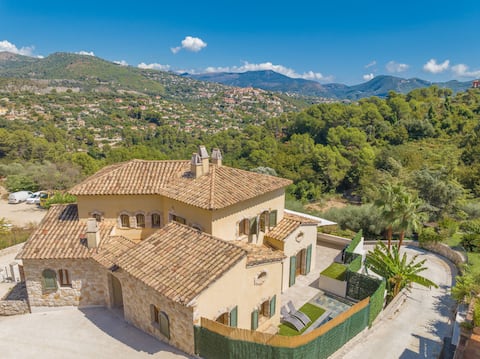 Villa Pool Jacuzzi Hammam 10 min from Nice