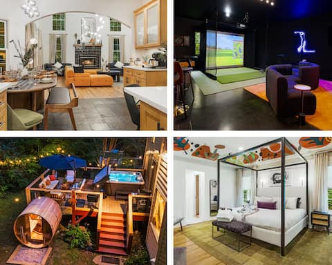 Luxury 7BR Estate: Sauna, Hot Tub, GolfSim+Theater