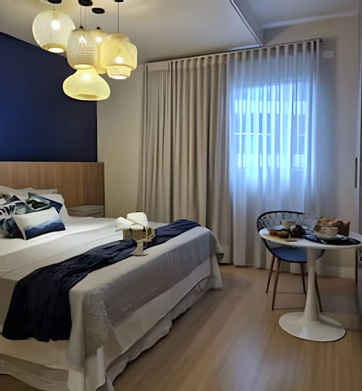 Studio Premium: Quadra Da Praia Cozinha  Piscina - Santos