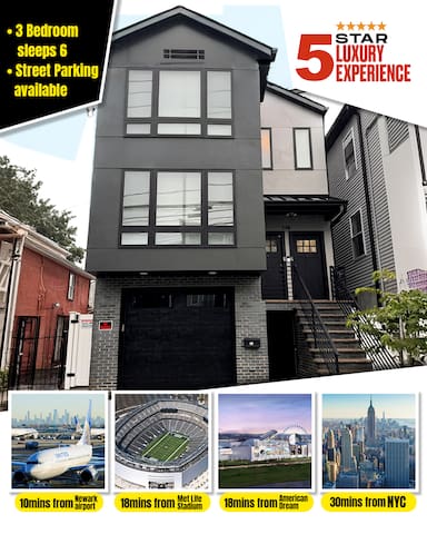 Luxurious 3 BR Home 10 mins from Newark Airport