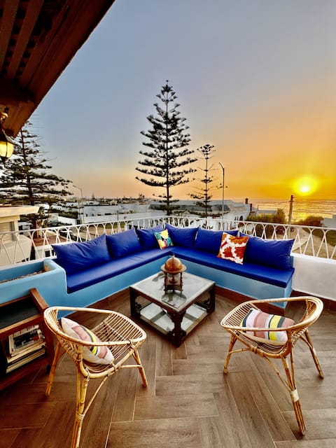 Seafront family home, private terrace, Sable d'Or