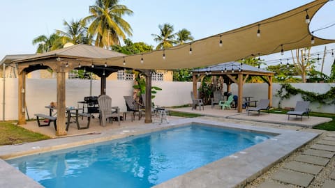 Island Family Retreat w/Pool - Walk to Beach!