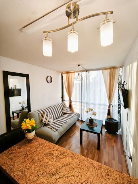 Top performing Airbnb: Santiago|Comfortable apartment with a clear view of the Metro in San Joaquín