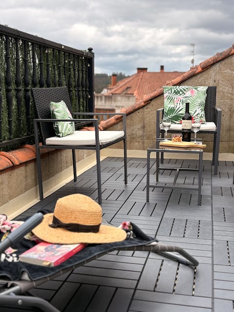 A bright penthouse with a terrace