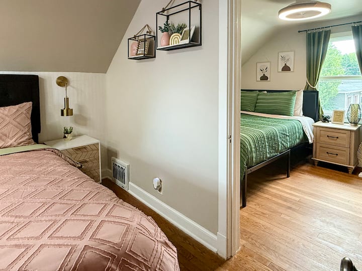 Each sleeping area is furnished with its own fandelier.  This fandelier is designed with a silent motor, adjustable light intensity, and customizable airflow.