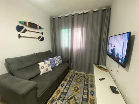 Top Airbnb: Apartment with Partial Ocean View, 6X WITHOUT INTEREST in Praia Grande