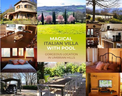 Magical Umbrian Villa and Guest House with Pool