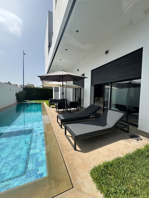 Luxurious modern villa with large pool