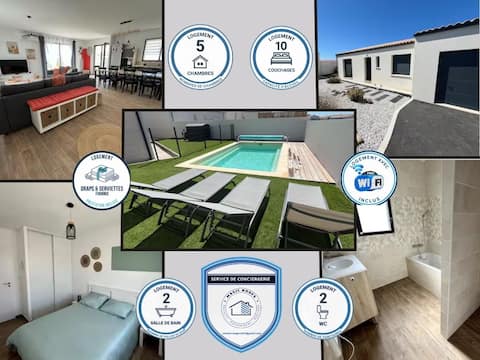 Flokélau - New house with swimming pool for 10 p.