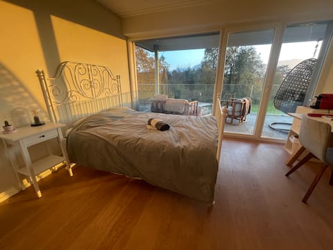 Very nice quiet room in the Vevey-Montreux area.