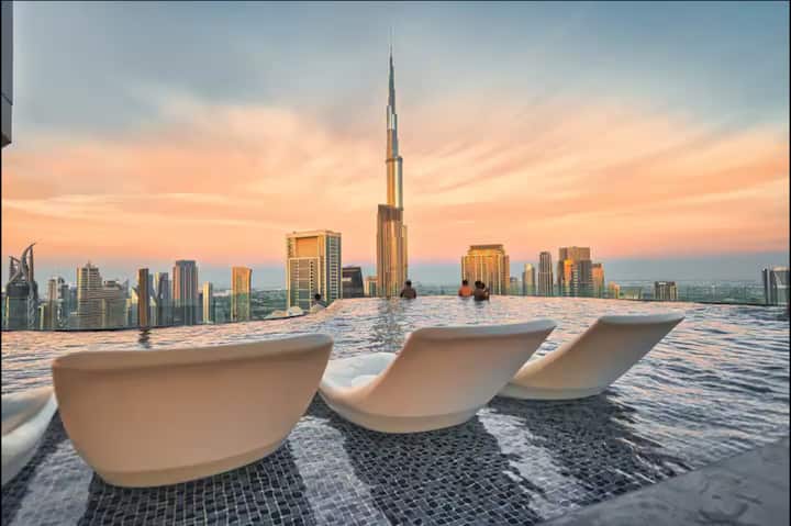 Escape24 Elegant 2br Infinity Pool W/ Burj Views - Dubai