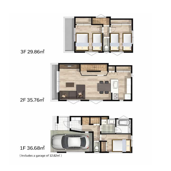 Haneda30m｜new89㎡house｜trainginza｜shinjuku30m｜7ppl - Kawasaki