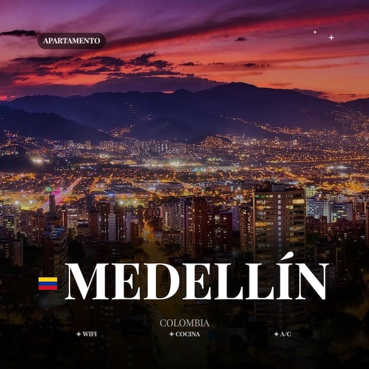 Modern Apt+kitchen+wifi+ac+tv@medellin302 - 메데인