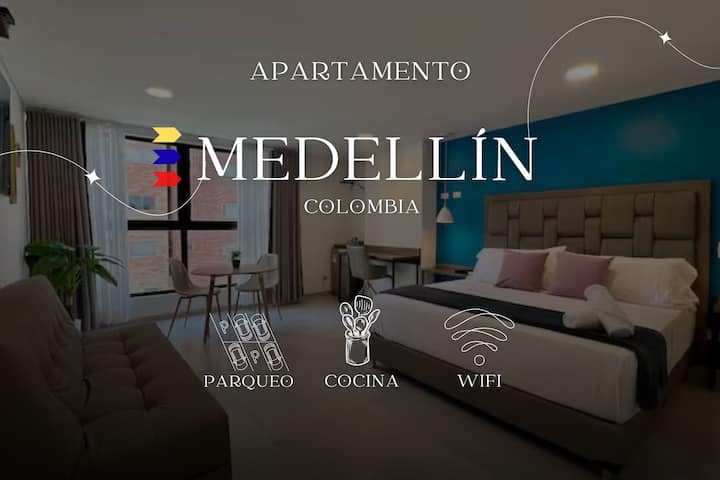 Nice Apt+kitchen+ac+wifi+parking+tv@medellin301 - Medellín