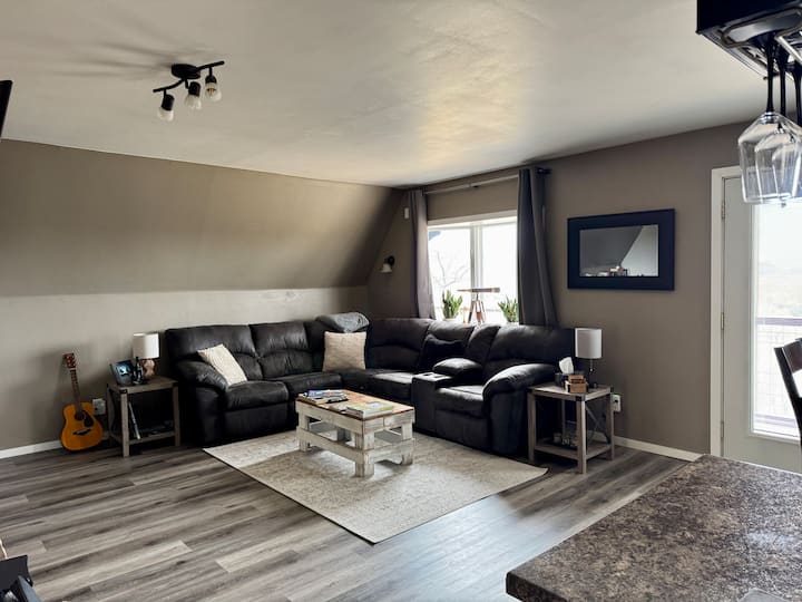 Sala de estar / comedor / cocina de concepto abierto.