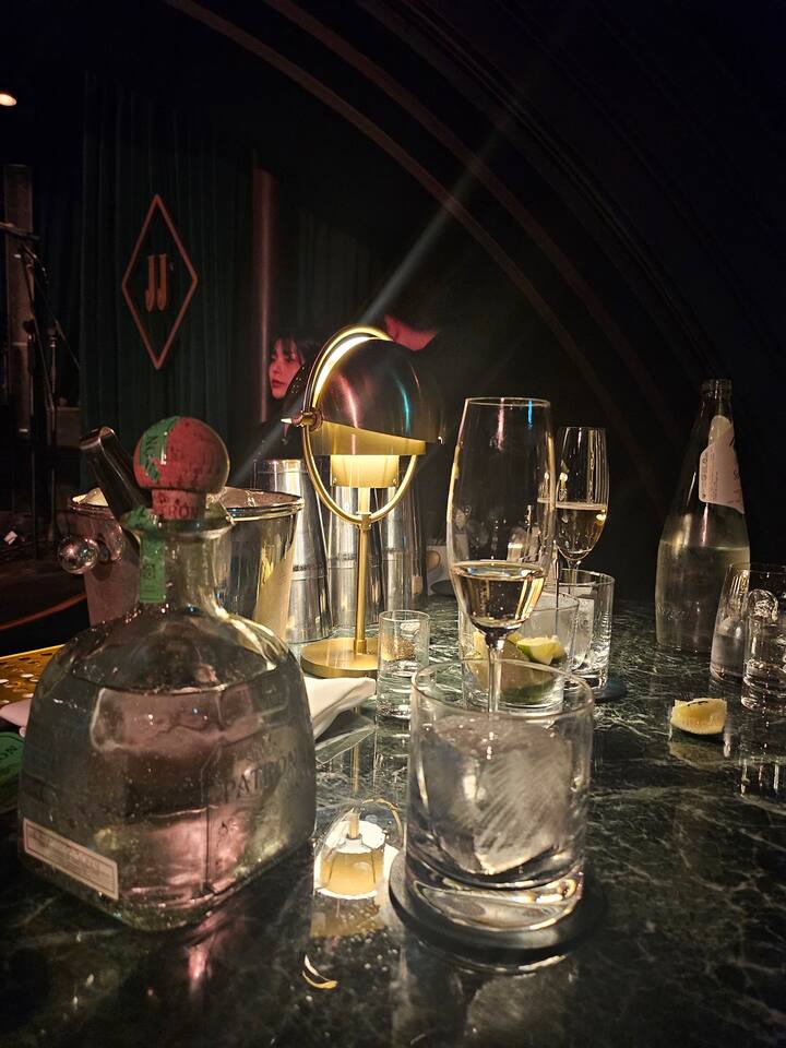 It is a hotel bar that is about 20 minutes away by taxi from Gangnam. 
The live music is excellent, and the atmosphere is very good.