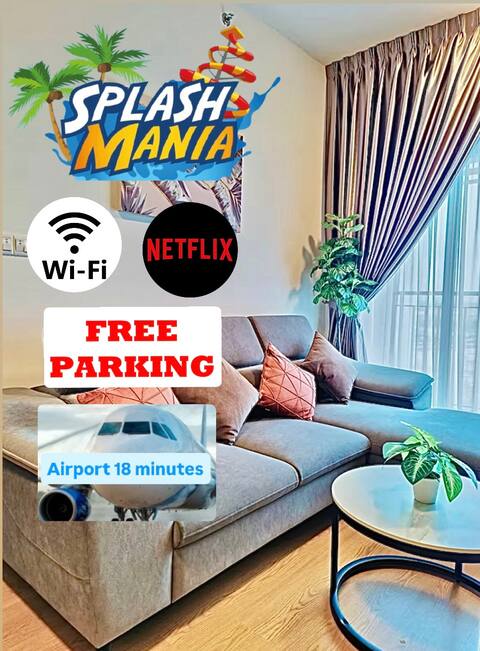 Splashmania Cozy Family Homestay 8PAX Netflix
