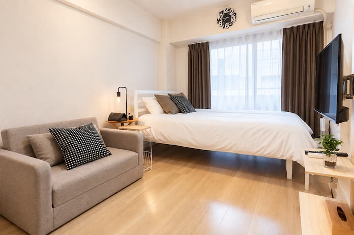 Appartement Pour 3 Personnes En Centre-ville Avec Ascenseur丨à 1 Arrêt De Shinsaibashi - Préfecture d'Osaka