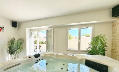 House with indoor hot tub