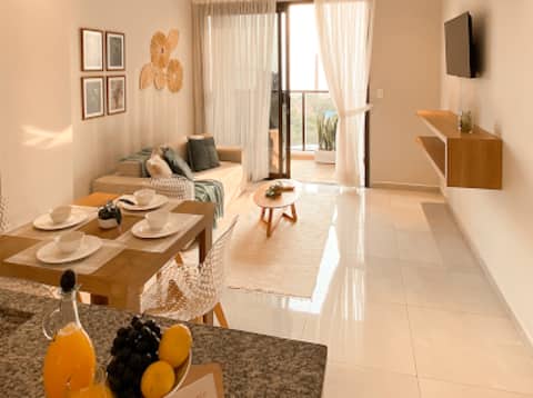 Modern and centrally located apartment with pool